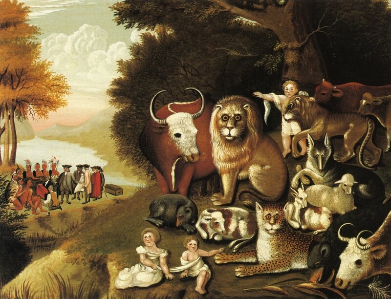 Peaceful animal gathering