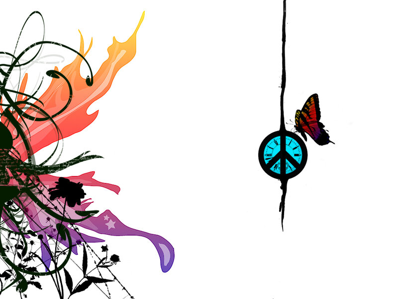 peaceful butterfly and flames
