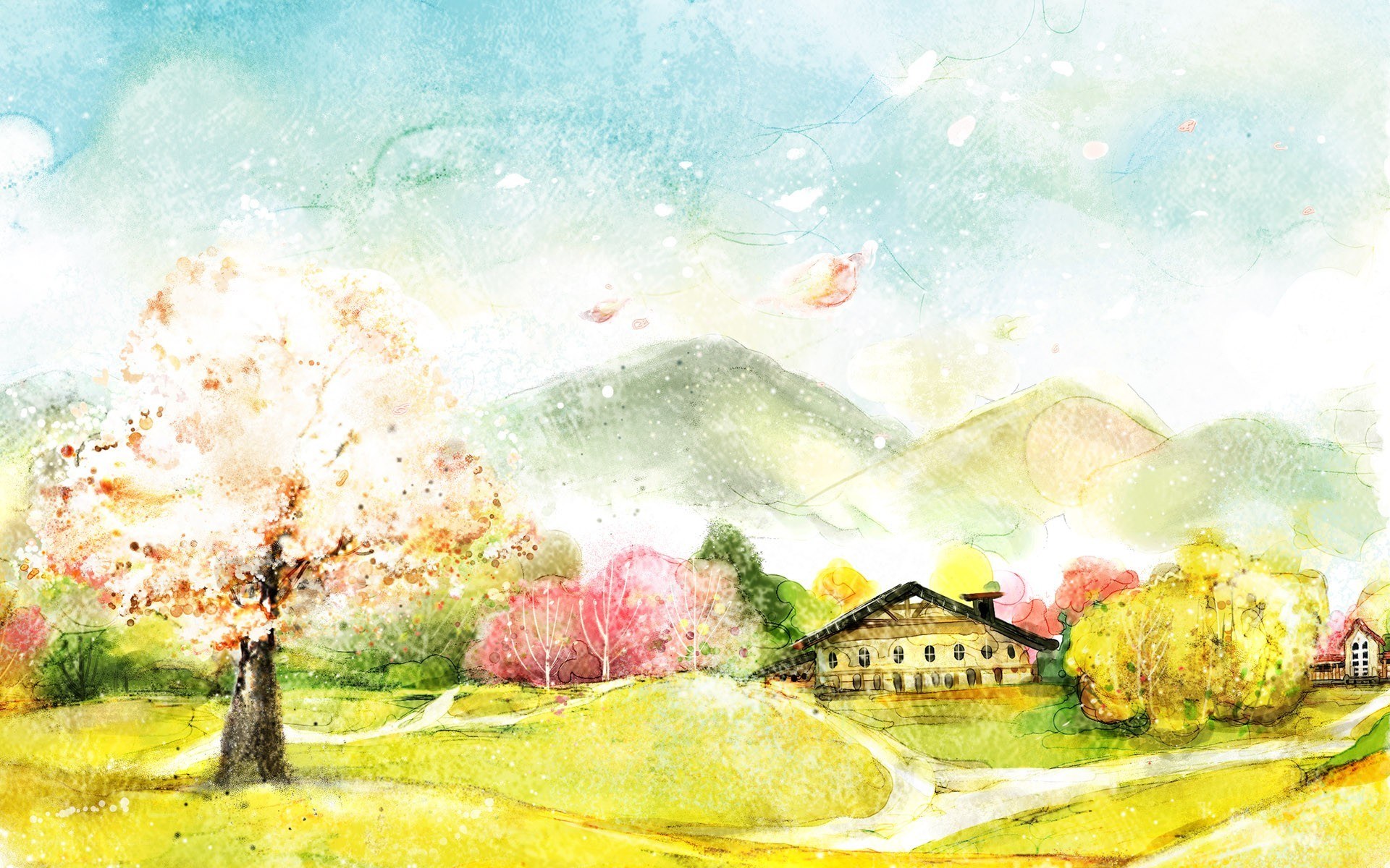 Peaceful countryside landscape