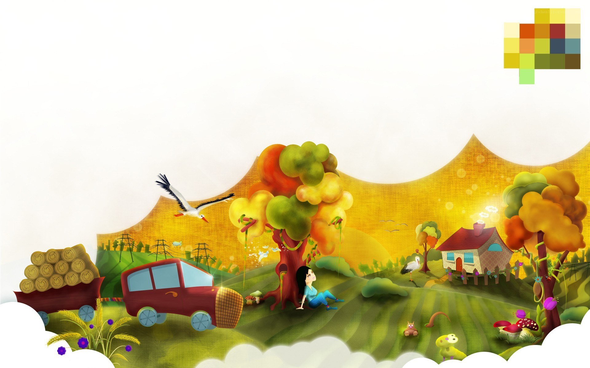 Peaceful countryside scene