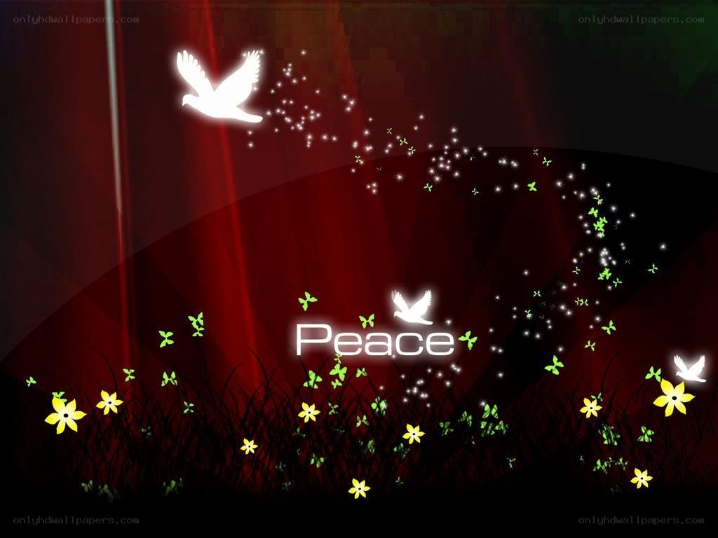 Peaceful dove with flowers