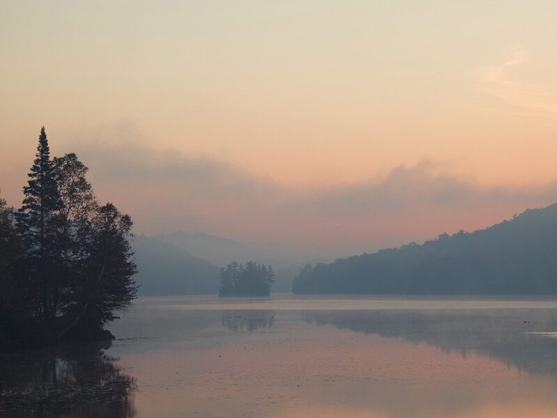 Peaceful lake at dawn