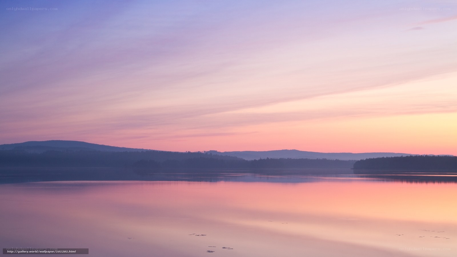 Peaceful lake at sunset