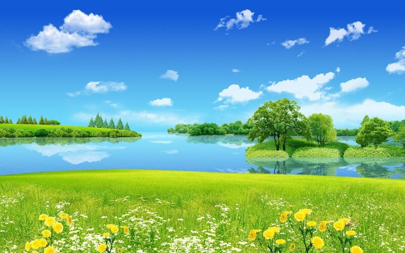 Peaceful lake landscape