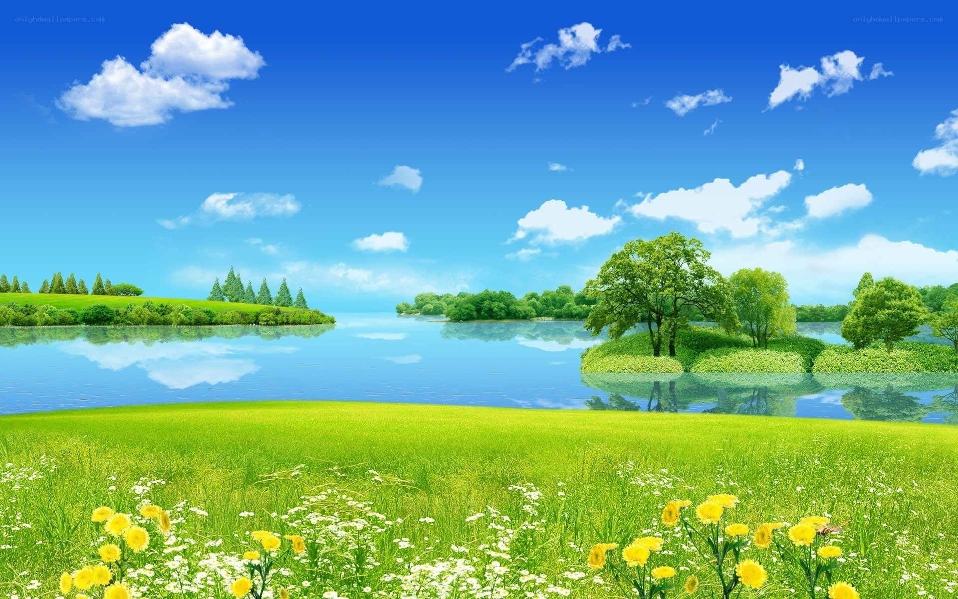 Peaceful lake landscape