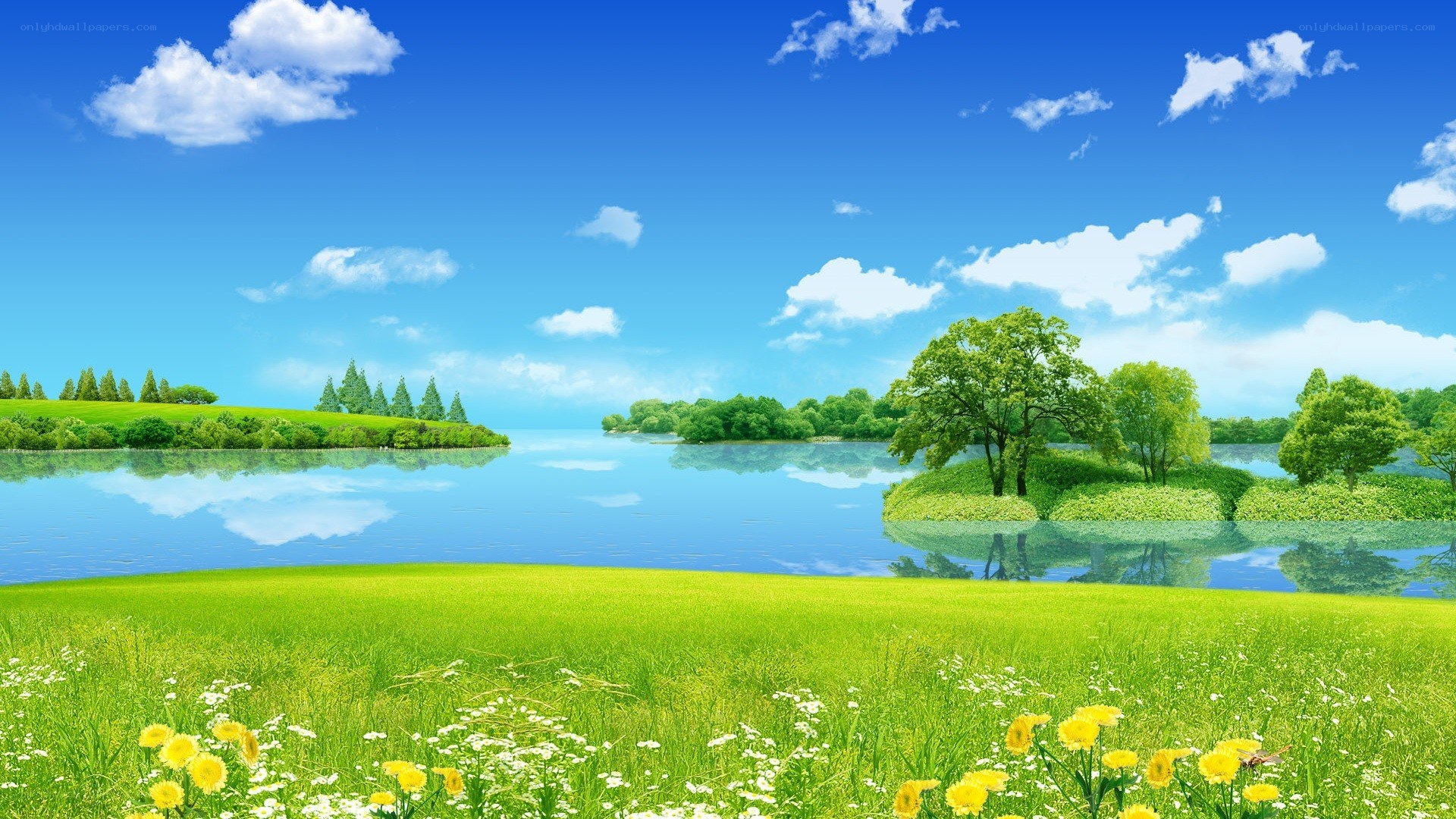 Peaceful lake landscape
