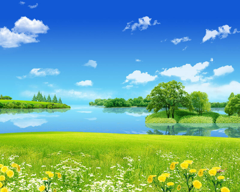 Peaceful lake landscape