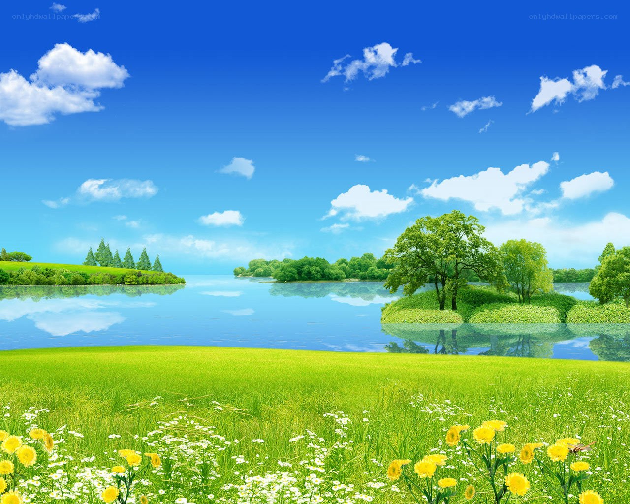 Peaceful lake landscape