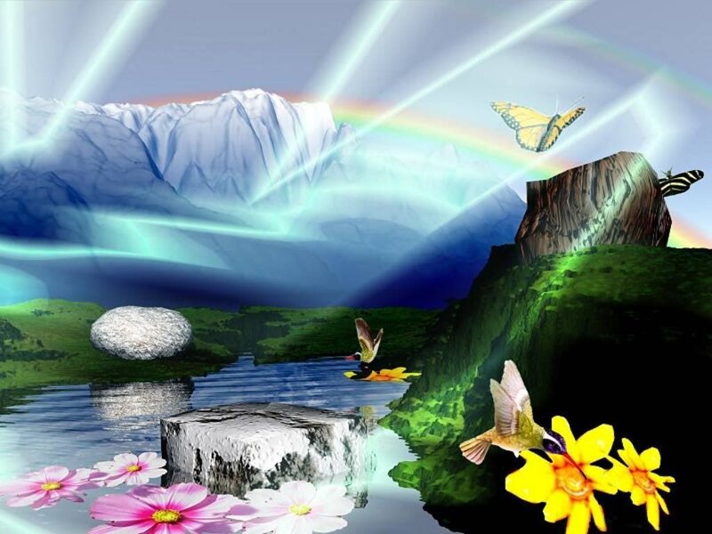 peaceful mountain landscape
