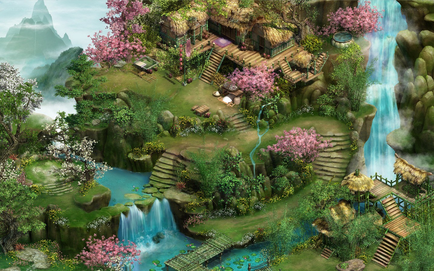 peaceful mountain village