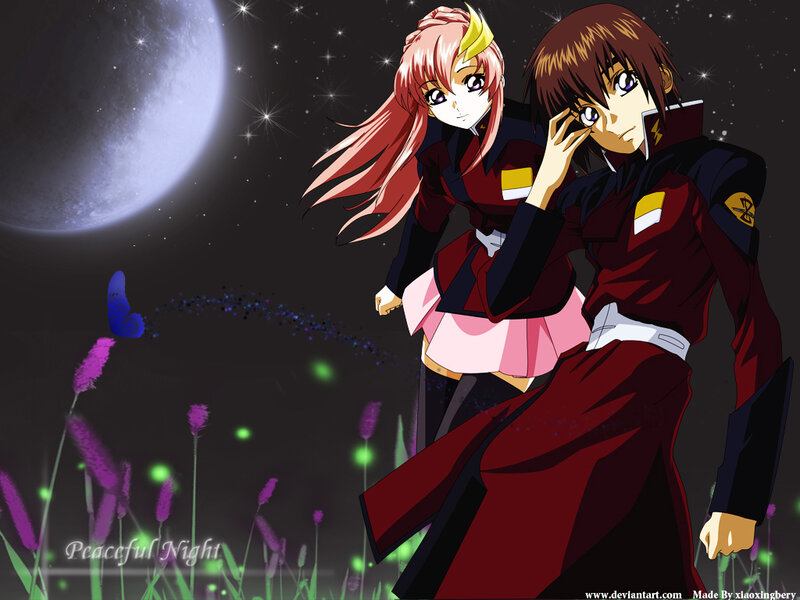 Peaceful night with anime couple