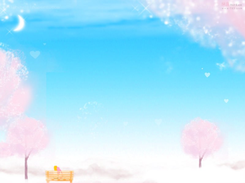 peaceful sky with cherry blossoms