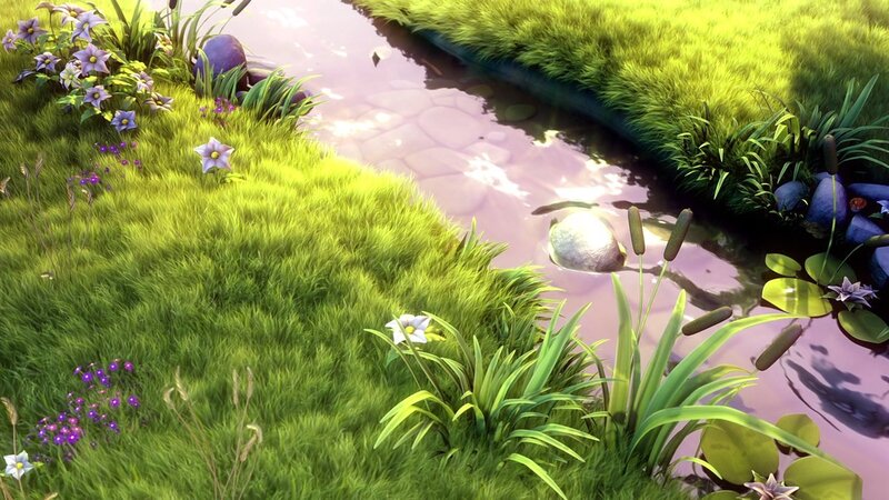 Peaceful stream in a meadow