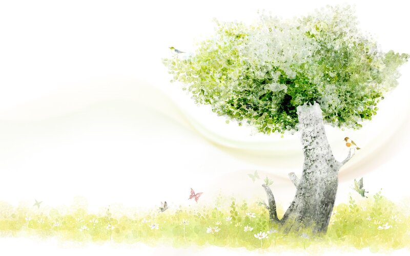 Peaceful tree in a meadow
