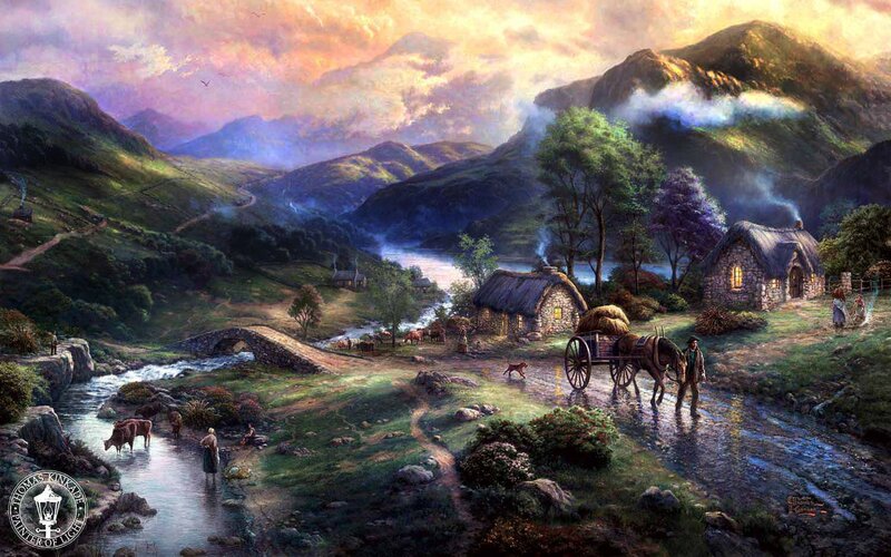 Peaceful village in a mountain valley