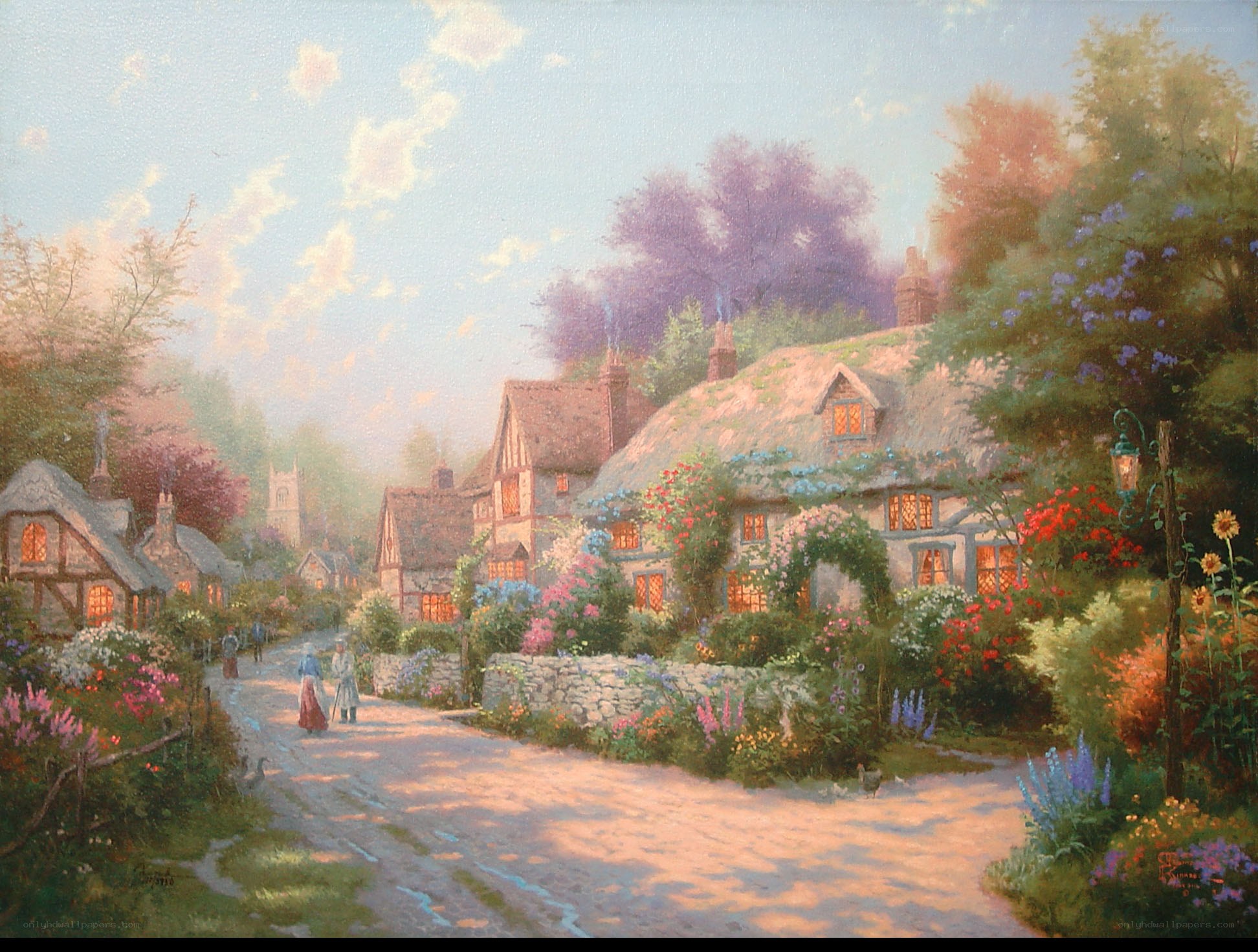 Peaceful village scene