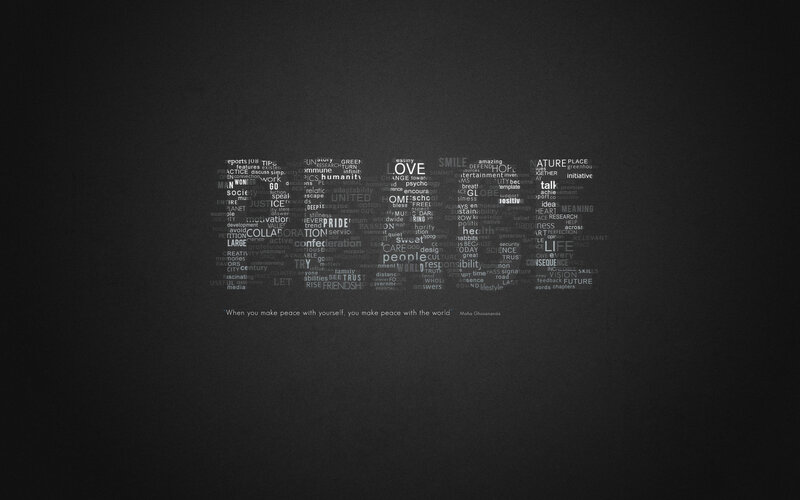 peaceful word cloud