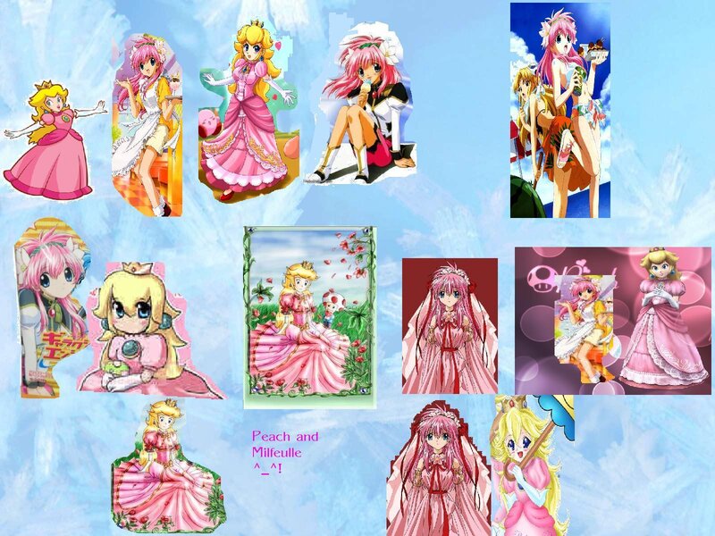 Peach and Milfeulle collage