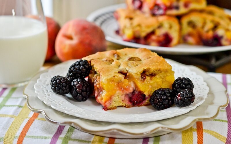 Peach Blackberry Pie Slice