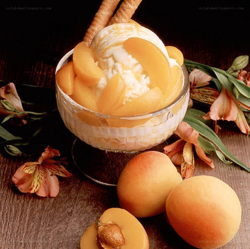 peach ice cream dessert