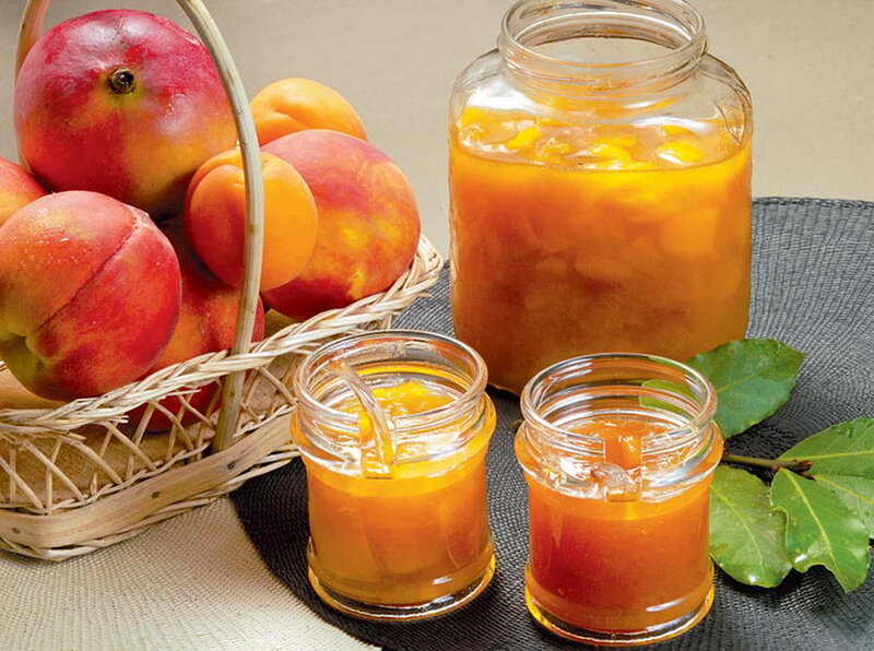 Peach Jam in Jars