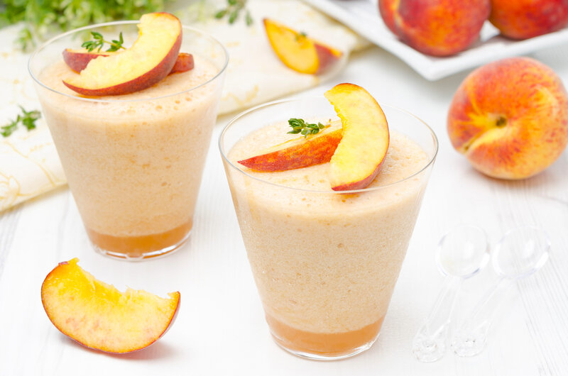 Peach Smoothies in Glasses