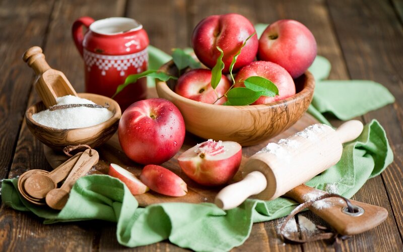 Peaches and Baking Tools — Brown