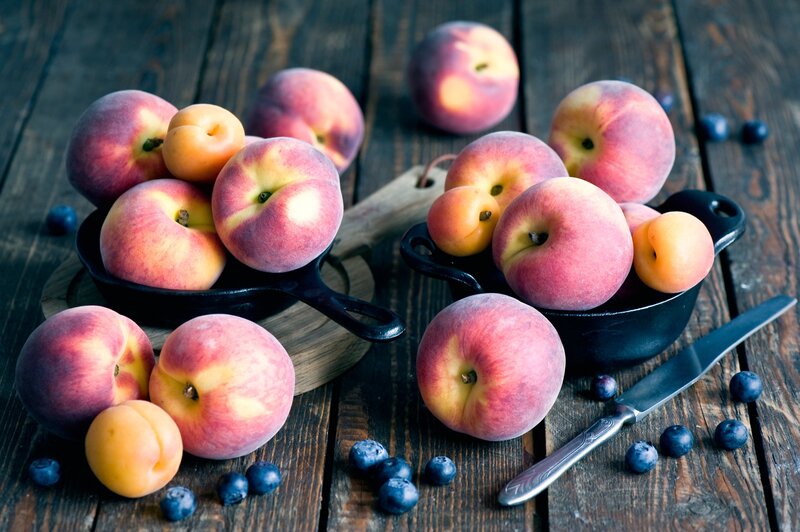 Peaches and Blueberries — Brown