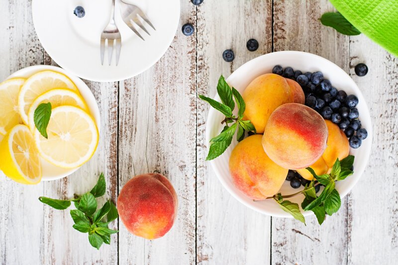 Peaches and Blueberries — White
