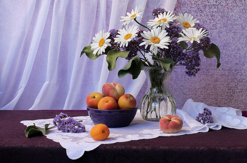 Peaches and Flowers
