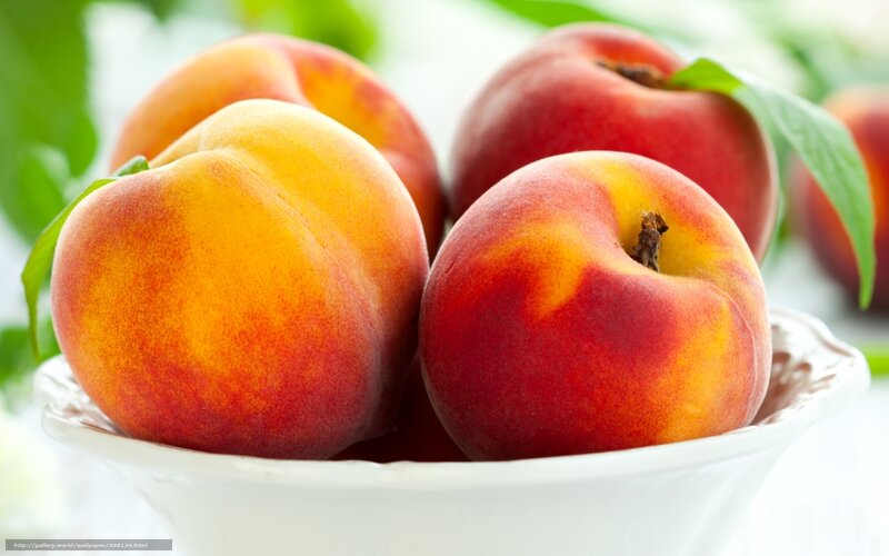 Peaches in a Bowl — Red, Fresh, Photograph