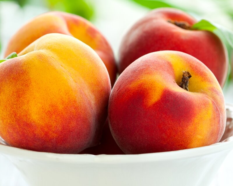 Peaches in a Bowl — Red