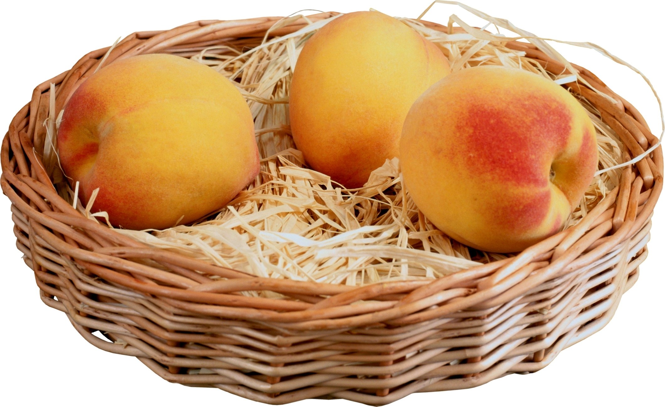 peaches in a wicker basket