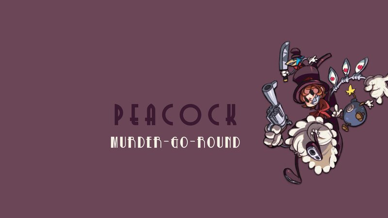 Peacock Character with Weapons — Purple