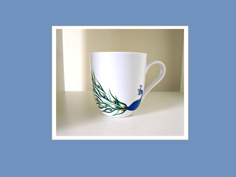 Peacock-decorated Mug
