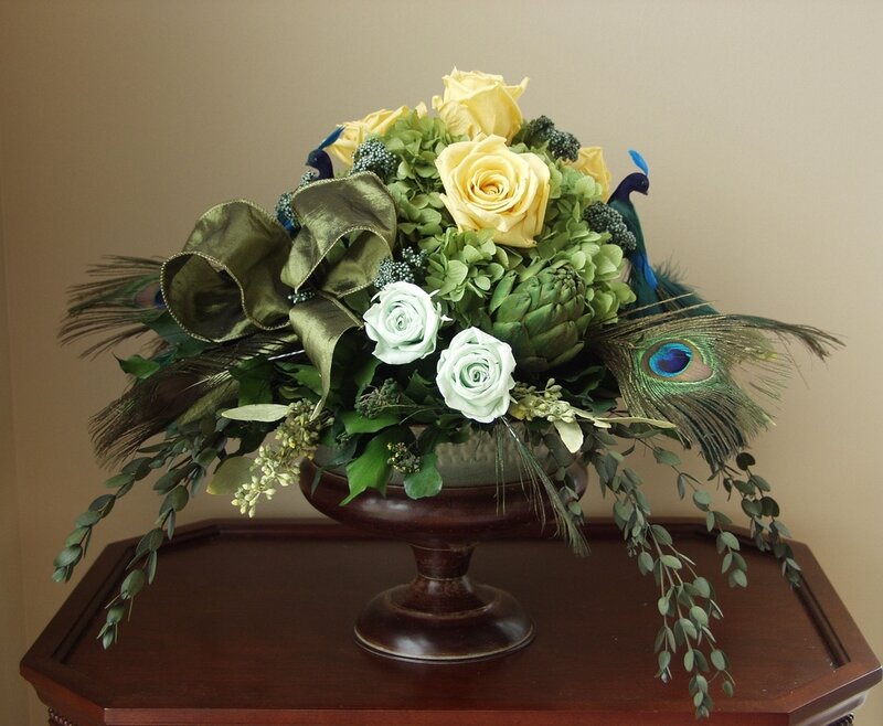 Peacock Feather Arrangement