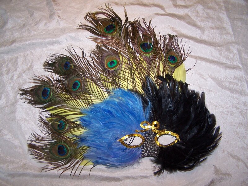 peacock feather mask
