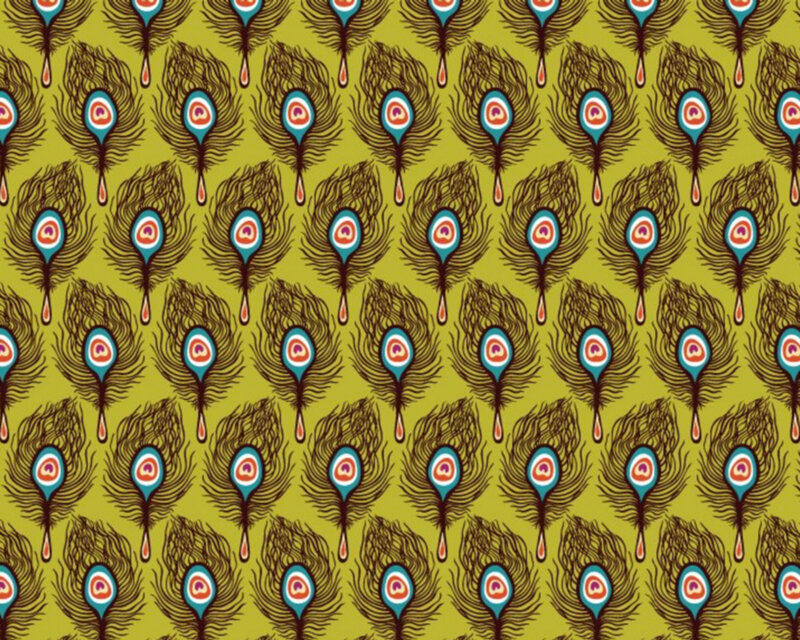 Peacock Feather Pattern — Olive Green