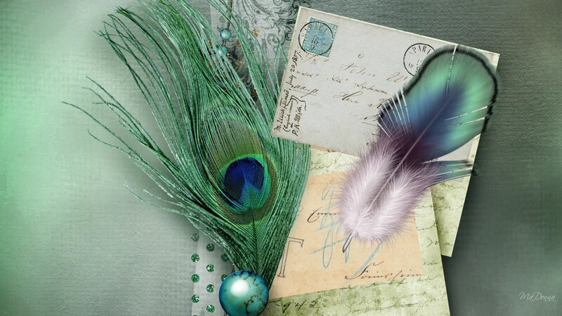 Peacock Feathers and Letters
