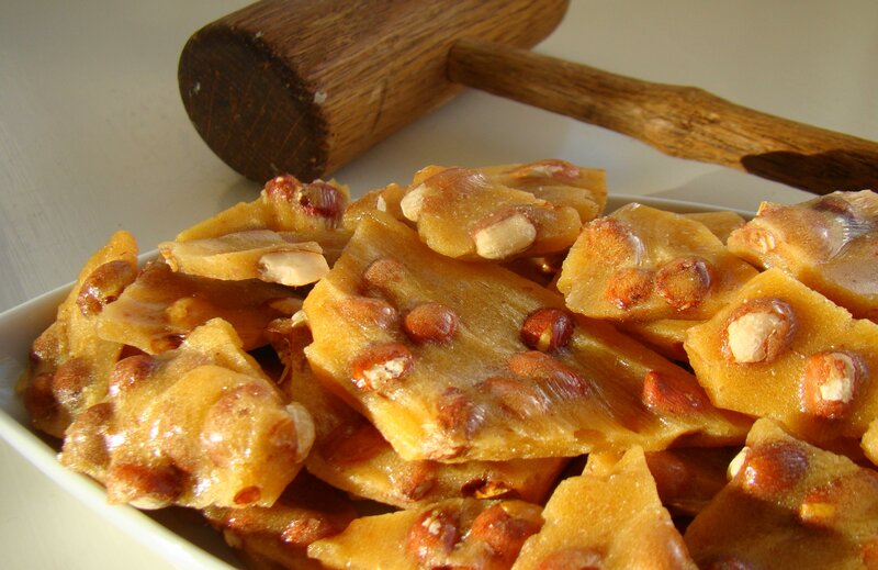 Peanut Brittle in Bowl