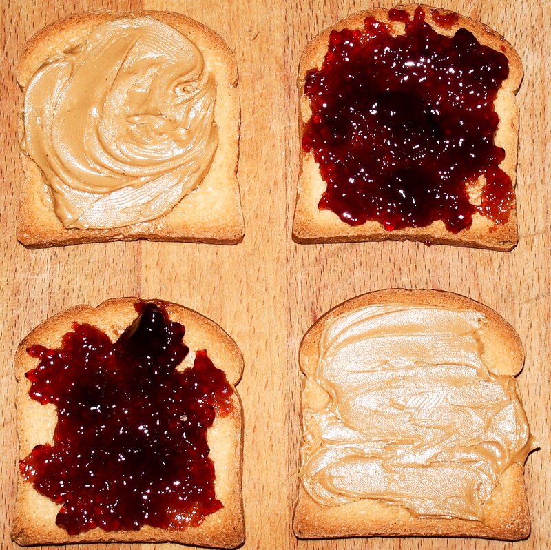 peanut butter and jam sandwiches