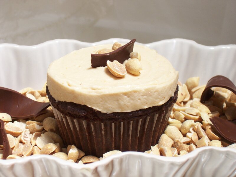 peanut butter cupcake with chocolate
