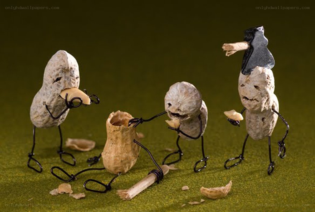 peanut figures with wire limbs