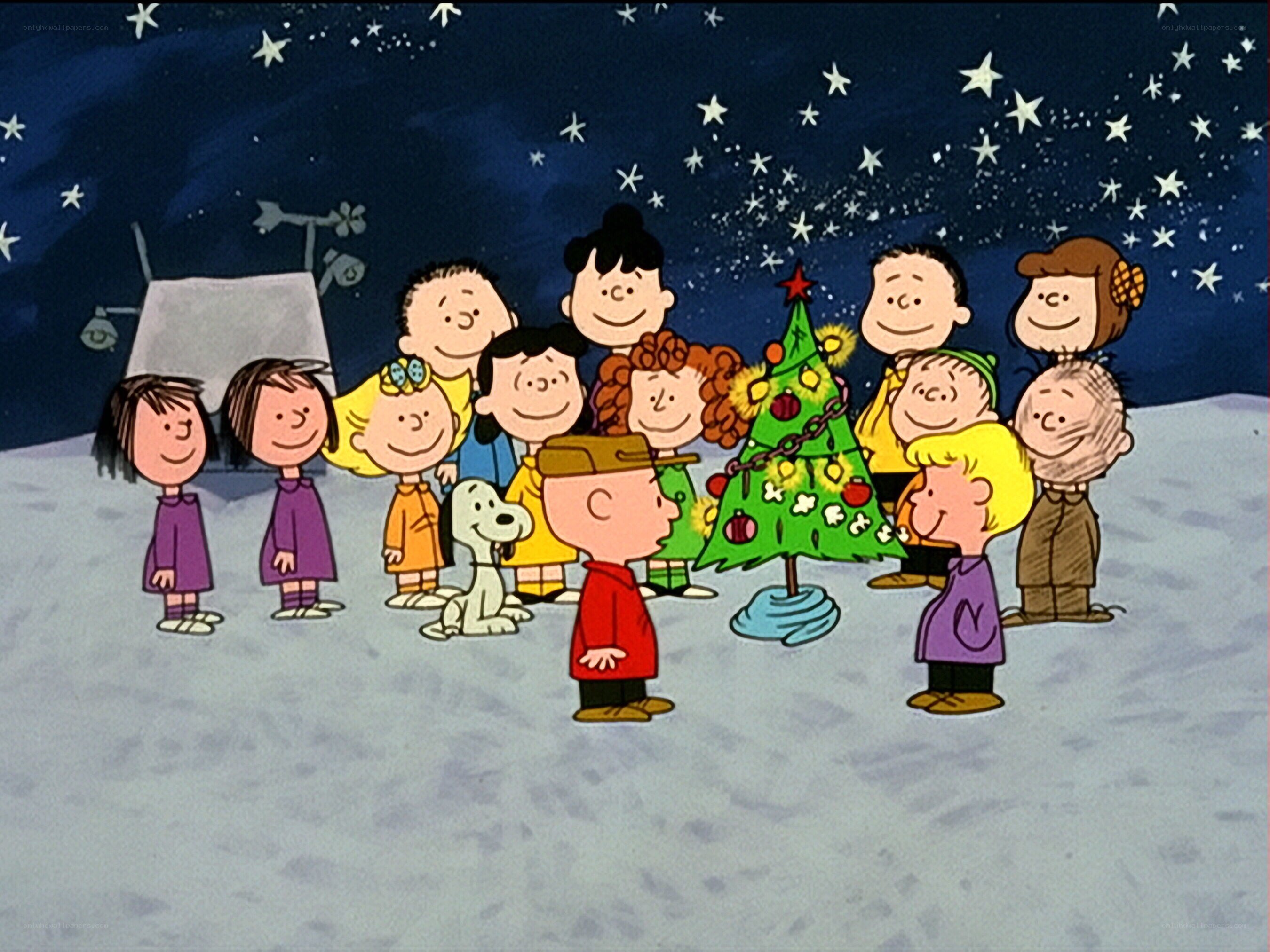 Peanuts characters at Christmas
