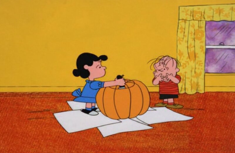 Peanuts Characters Carving Pumpkin