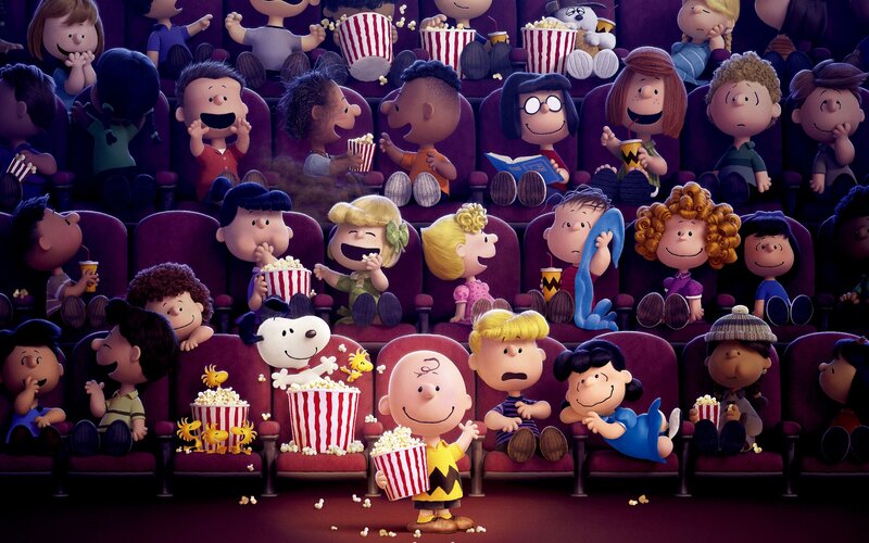Peanuts Characters in Theater — Purple