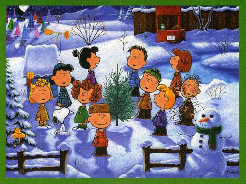 Peanuts characters in winter