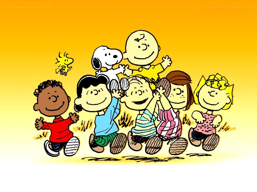 Peanuts gang running together