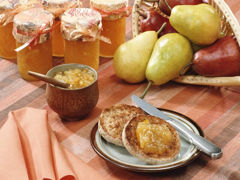 Pear jam breakfast spread