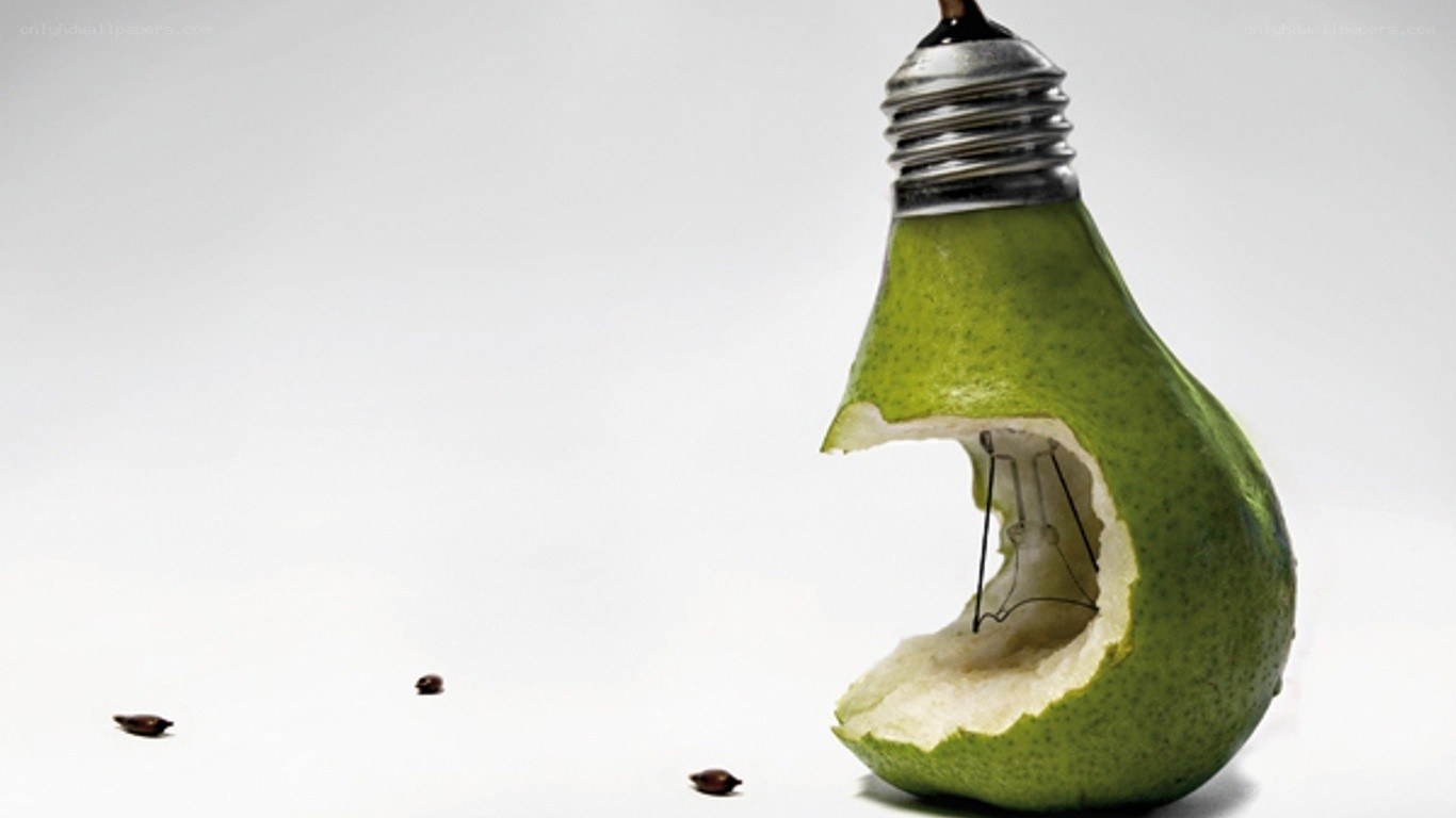 pear shaped like a light bulb